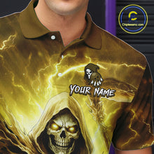 Load image into Gallery viewer, Yellow Bowling Shirts for Team Women Men Custom Death Bowling Jersey Bowl League MBL248