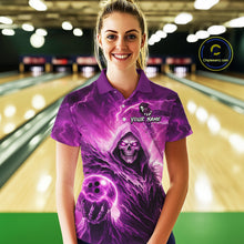 Load image into Gallery viewer, Pink Bowling Shirts for Team Women Men Custom Death Bowling Jersey Bowl League MBL248