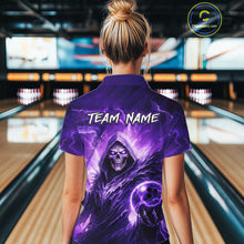 Load image into Gallery viewer, Purple Bowling Shirts for Team Women Men Custom Death Bowling Jersey Bowl League MBL248