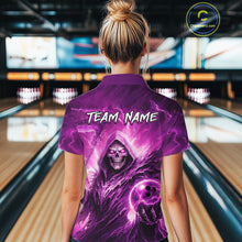 Load image into Gallery viewer, Pink Bowling Shirts for Team Women Men Custom Death Bowling Jersey Bowl League MBL248