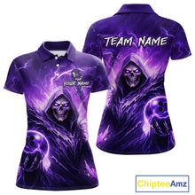 Load image into Gallery viewer, Purple Bowling Shirts for Team Women Men Custom Death Bowling Jersey Bowl League MBL248