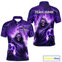 Load image into Gallery viewer, Purple Bowling Shirts for Team Women Men Custom Death Bowling Jersey Bowl League MBL248