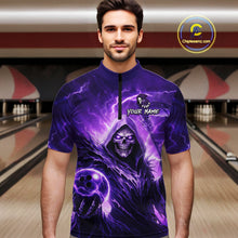 Load image into Gallery viewer, Purple Bowling Shirts for Team Women Men Custom Death Bowling Jersey Bowl League MBL248