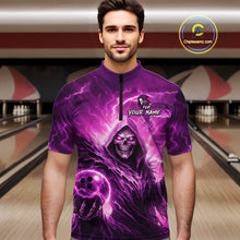 Load image into Gallery viewer, Pink Bowling Shirts for Team Women Men Custom Death Bowling Jersey Bowl League MBL248