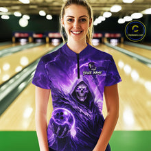 Load image into Gallery viewer, Purple Bowling Shirts for Team Women Men Custom Death Bowling Jersey Bowl League MBL248