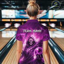 Load image into Gallery viewer, Pink Bowling Shirts for Team Women Men Custom Death Bowling Jersey Bowl League MBL248