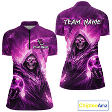 Load image into Gallery viewer, Pink Bowling Shirts for Team Women Men Custom Death Bowling Jersey Bowl League MBL248