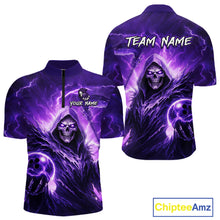 Load image into Gallery viewer, Purple Bowling Shirts for Team Women Men Custom Death Bowling Jersey Bowl League MBL248