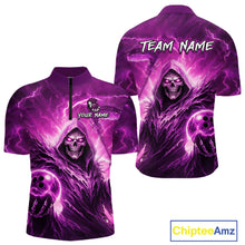 Load image into Gallery viewer, Pink Bowling Shirts for Team Women Men Custom Death Bowling Jersey Bowl League MBL248