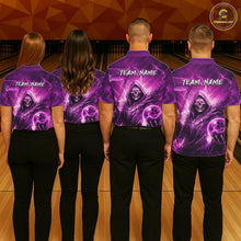 Load image into Gallery viewer, Pink Bowling Shirts for Team Women Men Custom Death Bowling Jersey Bowl League MBL248