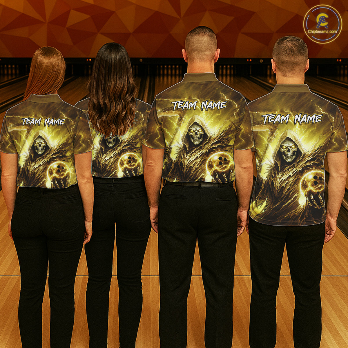 Yellow Bowling Shirts for Team Women Men Custom Death Bowling Jersey Bowl League MBL248
