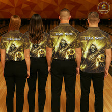 Load image into Gallery viewer, Yellow Bowling Shirts for Team Women Men Custom Death Bowling Jersey Bowl League MBL248