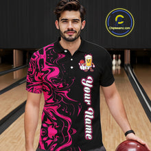 Load image into Gallery viewer, Funny Beer Bowling Shirts Team Women Men Custom Pink Bowling Jersey for Bowler MBL250