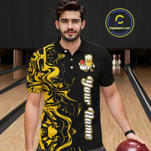 Load image into Gallery viewer, Funny Beer Bowling Shirts Team Women Men Custom Yellow Bowling Jersey for Bowler MBL250