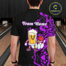 Load image into Gallery viewer, Funny Beer Bowling Shirts Team Women Men Custom Purple Bowling Jersey for Bowler MBL250