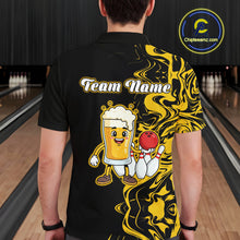 Load image into Gallery viewer, Funny Beer Bowling Shirts Team Women Men Custom Yellow Bowling Jersey for Bowler MBL250