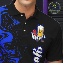 Load image into Gallery viewer, Funny Beer Bowling Shirts Team Women Men Custom Blue Bowling Jersey for Bowler MBL250