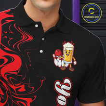 Load image into Gallery viewer, Funny Beer Bowling Shirts Team Women Men Custom Red Bowling Jersey for Bowler MBL250