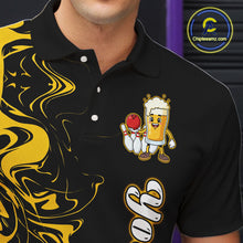 Load image into Gallery viewer, Funny Beer Bowling Shirts Team Women Men Custom Yellow Bowling Jersey for Bowler MBL250