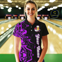 Load image into Gallery viewer, Funny Beer Bowling Shirts Team Women Men Custom Purple Bowling Jersey for Bowler MBL250