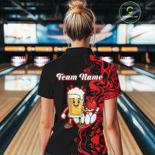 Load image into Gallery viewer, Funny Beer Bowling Shirts Team Women Men Custom Red Bowling Jersey for Bowler MBL250
