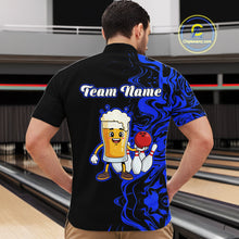 Load image into Gallery viewer, Funny Beer Bowling Shirts Team Women Men Custom Blue Bowling Jersey for Bowler MBL250