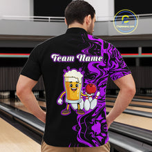 Load image into Gallery viewer, Funny Beer Bowling Shirts Team Women Men Custom Purple Bowling Jersey for Bowler MBL250