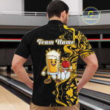 Load image into Gallery viewer, Funny Beer Bowling Shirts Team Women Men Custom Yellow Bowling Jersey for Bowler MBL250