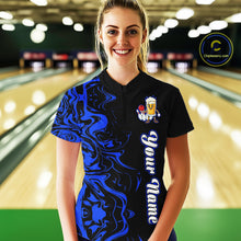 Load image into Gallery viewer, Funny Beer Bowling Shirts Team Women Men Custom Blue Bowling Jersey for Bowler MBL250