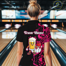 Load image into Gallery viewer, Funny Beer Bowling Shirts Team Women Men Custom Pink Bowling Jersey for Bowler MBL250