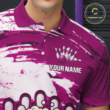 Load image into Gallery viewer, Pink Funny Beer Bowling Shirts for Women Men Team Bowling Polo&amp;1/4 Zip Bowl League MBL253
