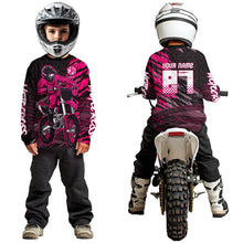 Load image into Gallery viewer, Pink Motocross Racing Jersey Kids Women Men Custom Dirt Bike Shirts Motorcycle Shirt XM494