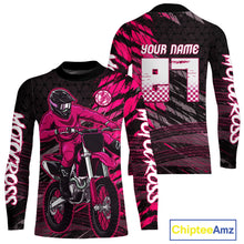 Load image into Gallery viewer, Pink Motocross Racing Jersey Kids Women Men Custom Dirt Bike Shirts Motorcycle Shirt XM494