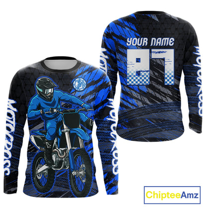 Blue Motocross Racing Jersey Kids Women Men Custom Dirt Bike Shirts Motorcycle Shirt XM494