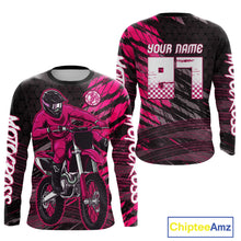 Load image into Gallery viewer, Pink Motocross Racing Jersey Kids Women Men Custom Dirt Bike Shirts Motorcycle Shirt XM494