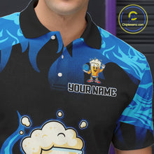 Load image into Gallery viewer, Blue Flaming Beer Bowling Shirts Beer Bowling Jersey for Team Women Men Bowler MBL262