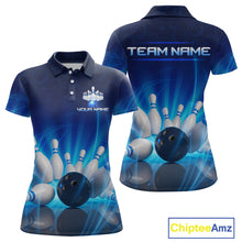 Load image into Gallery viewer, Custom Lightning Bowling Jersey for Women Bowling Team Shirts Bowling Uniform Polo &amp; 1/4 Zip HNT164