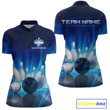 Load image into Gallery viewer, Custom Lightning Bowling Jersey for Women Bowling Team Shirts Bowling Uniform Polo &amp; 1/4 Zip HNT164