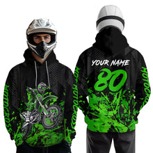 Load image into Gallery viewer, Custom Green Youth Dirt Bike Motorcycle Hoodie Kid Men Women Motocross Jersey Hoodie HOT38