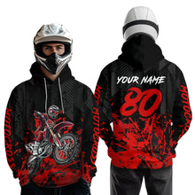 Load image into Gallery viewer, Custom Red Youth Dirt Bike Motorcycle Hoodie Kid Men Women Motocross Jersey Hoodie HOT38