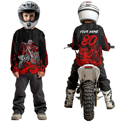 Custom Blue Motocross Jersey Racing Motocycle Shirts for Men Women Kid UPF30+ DNT43