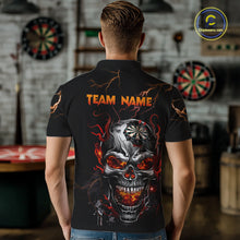Load image into Gallery viewer, Custom Thunder Skull Darts Board Dart Shirts for Men Darts Team Jerseys Polo &amp; 1/4 Zip NNT134
