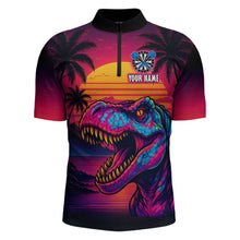 Load image into Gallery viewer, Custom Neon Dinosaur Dart Shirts For Men Dart Board Gifts Darts Team Jerseys Dart League NNT161