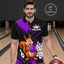 Load image into Gallery viewer, Custom Purple Squirrel Bowling Jersey for Men Bowling Team Shirts Bowling Polo &amp; 1/4 Zip HNT301