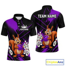 Load image into Gallery viewer, Custom Purple Squirrel Bowling Jersey for Men Bowling Team Shirts Bowling Polo &amp; 1/4 Zip HNT301