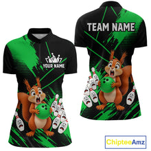 Load image into Gallery viewer, Custom Green Squirrel Bowling Jersey for Women Bowling Team Shirts Bowling Polo &amp; 1/4 Zip HNT301