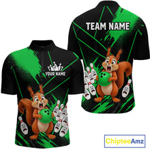 Load image into Gallery viewer, Custom Green Squirrel Bowling Jersey for Men Bowling Team Shirts Bowling Polo &amp; 1/4 Zip HNT301