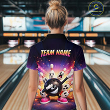 Load image into Gallery viewer, Custom Galaxy Funny Bowling Jersey for Women Bowling Tournament Polo &amp; 1/4 Zip Bowling Team Shirts HNT217