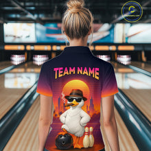 Load image into Gallery viewer, Custom Funny Duck Bowling Jersey for Women Bowling Uniform Polo &amp; 1/4 Zip Bowling Team Shirts HNT235