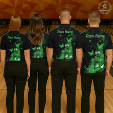 Load image into Gallery viewer, Custom Green Butterfly Galaxy Bowling Jersey for Men Bowling Team Shirts Bowling League HNT310